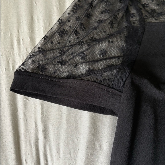 Elegant Black Sheer Sleeve Top, Worn Once! - Picture 4 of 8